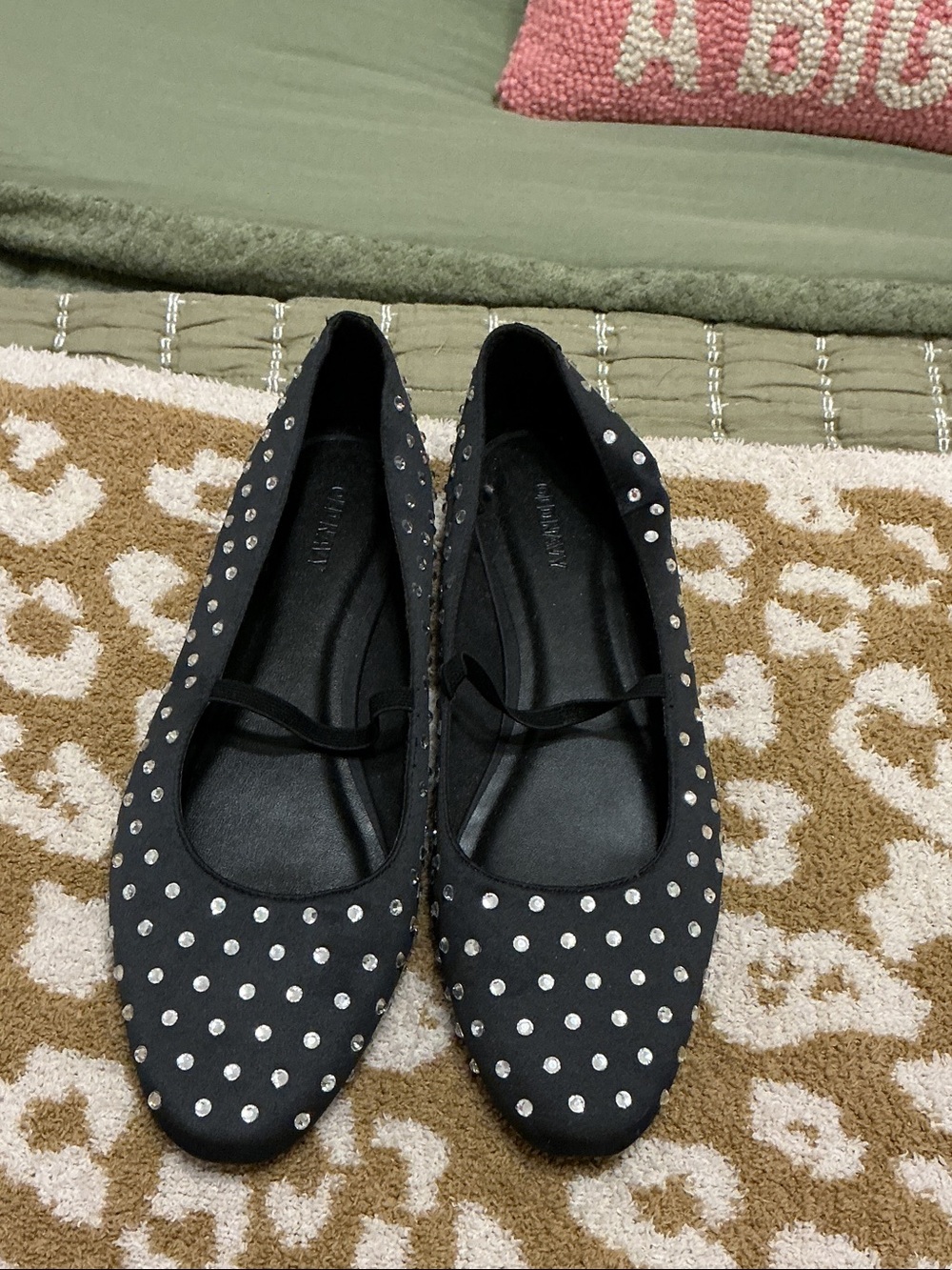 Old Navy Black Studded Ballet Flats